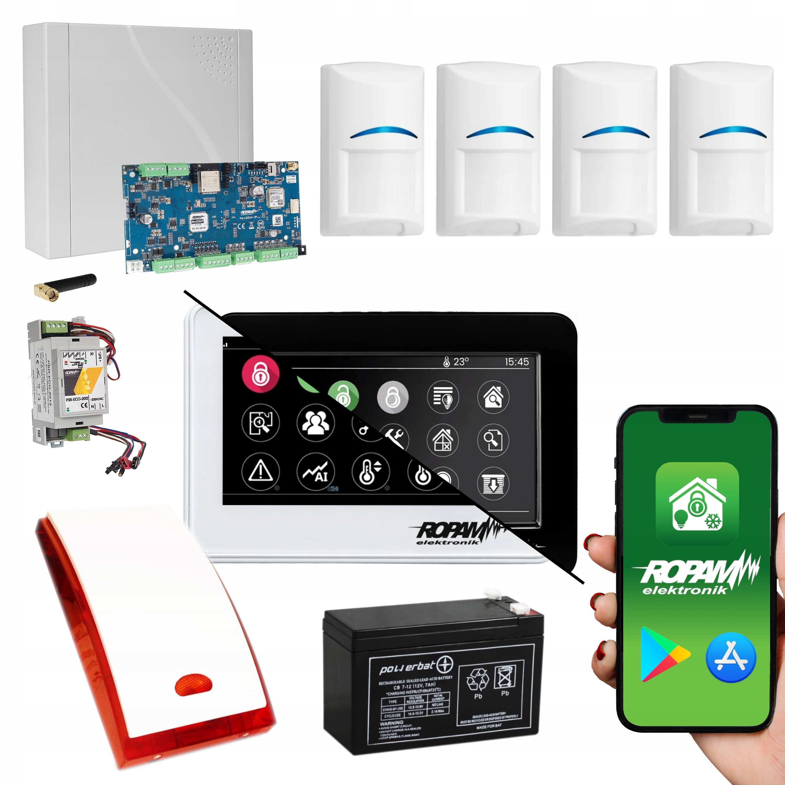 ALARM ROPAM NEOGSM-IP WIFI 4 x CZUJKA BOSCH