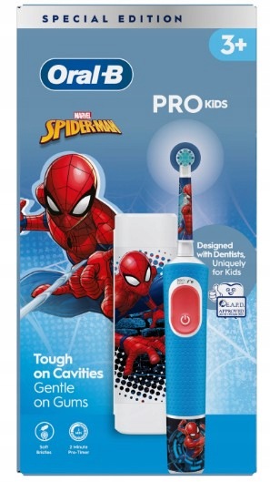 Szczoteczka rotacyjna, akumulatorowa dla dzieci Oral-B Pro Kids3+ SpiderMan