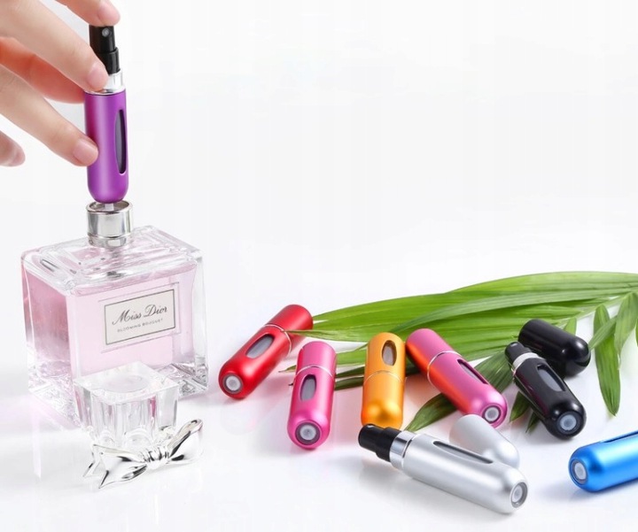 4x ATOMIZER PODRÓŻNY PERFUM 5ML FLAKONIK ALUMINIUM Marka inna marka