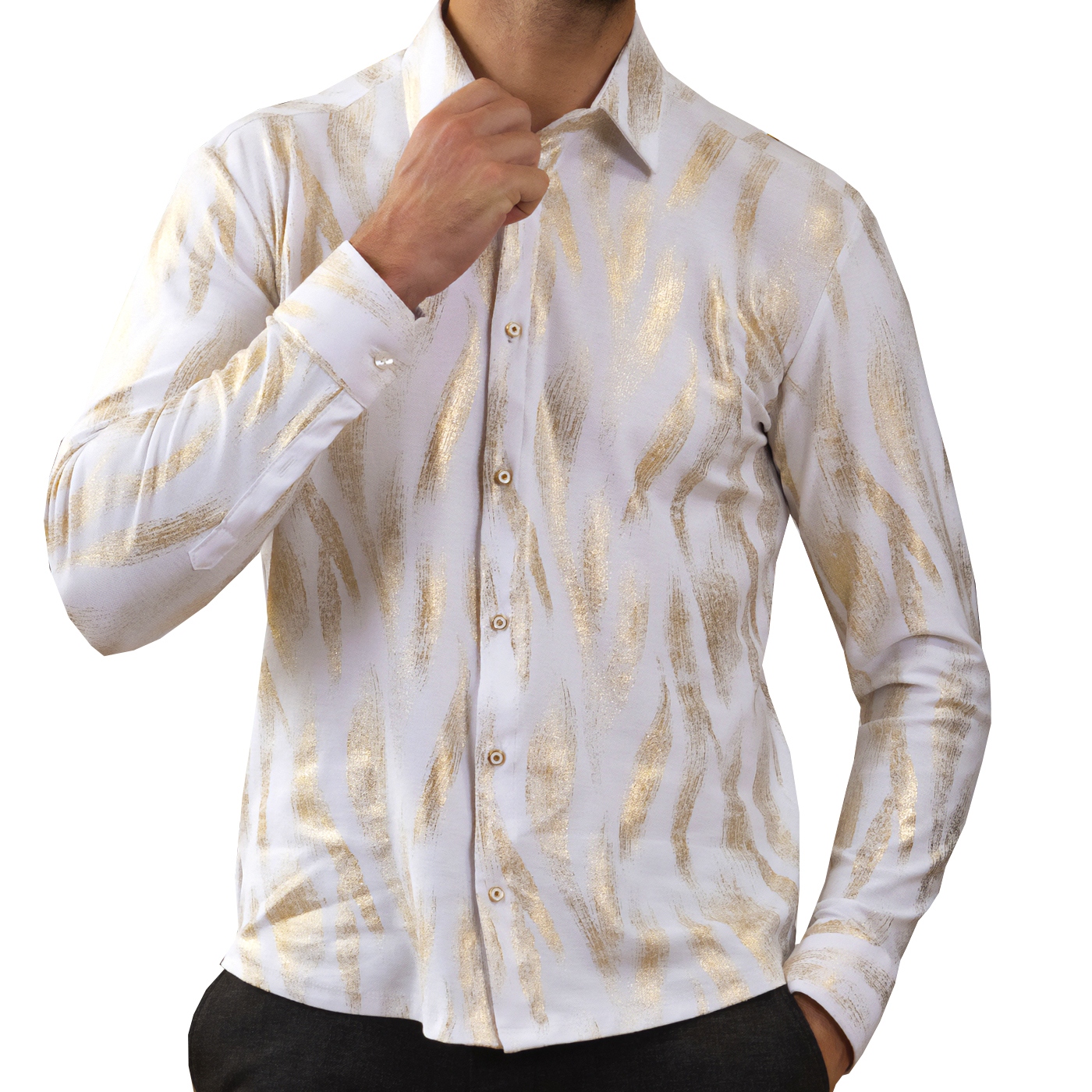 Pánská večerní košile Mondo Shine Elegantní zlatá
