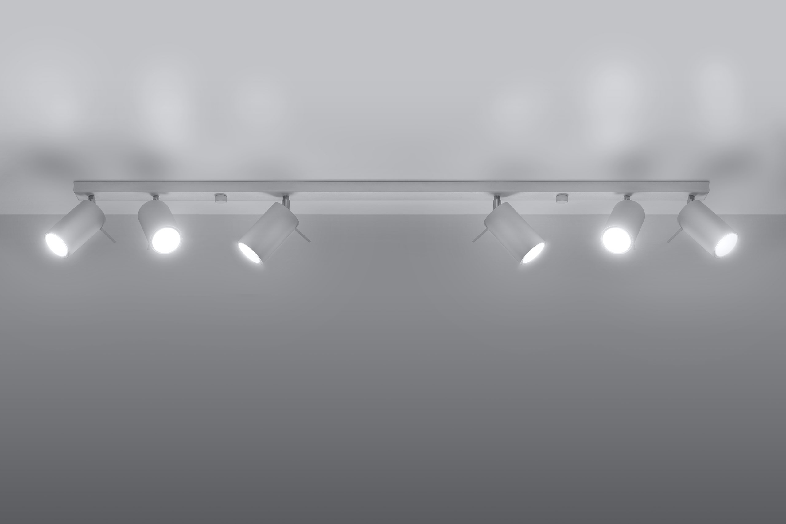 Plafon PLAZA 6L Biała Lampa Sufitowa Oprawa GU10 Zasilanie sieciowe