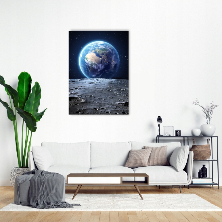 ZIEMIA KSIĘŻYC KOSMOS plakat 30x40 cm wydruk #214 Wysokość produktu 40 cm