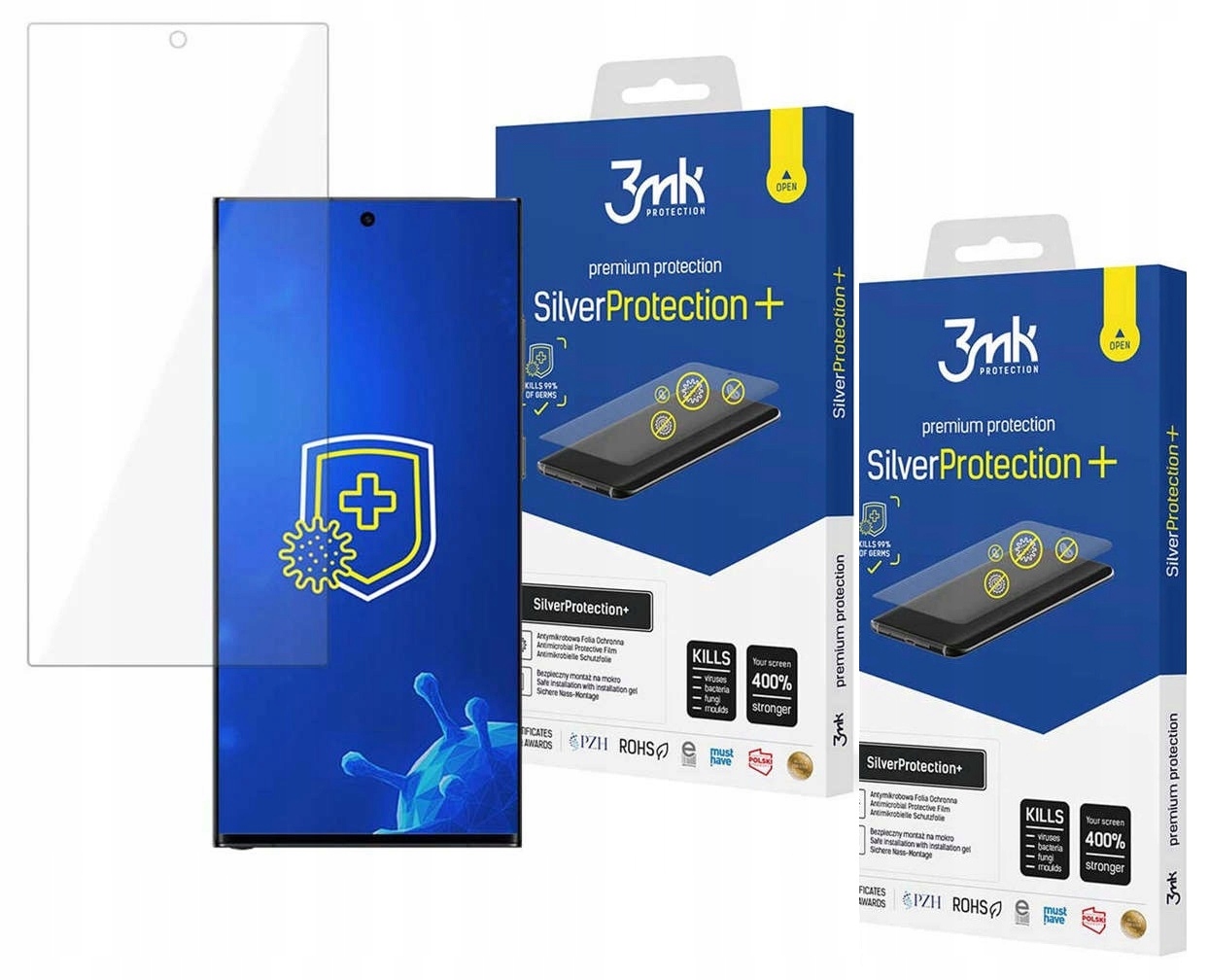 3MK Silver Protect+ Folia ochronna do telefonu Samsung Galaxy S23 Ultra