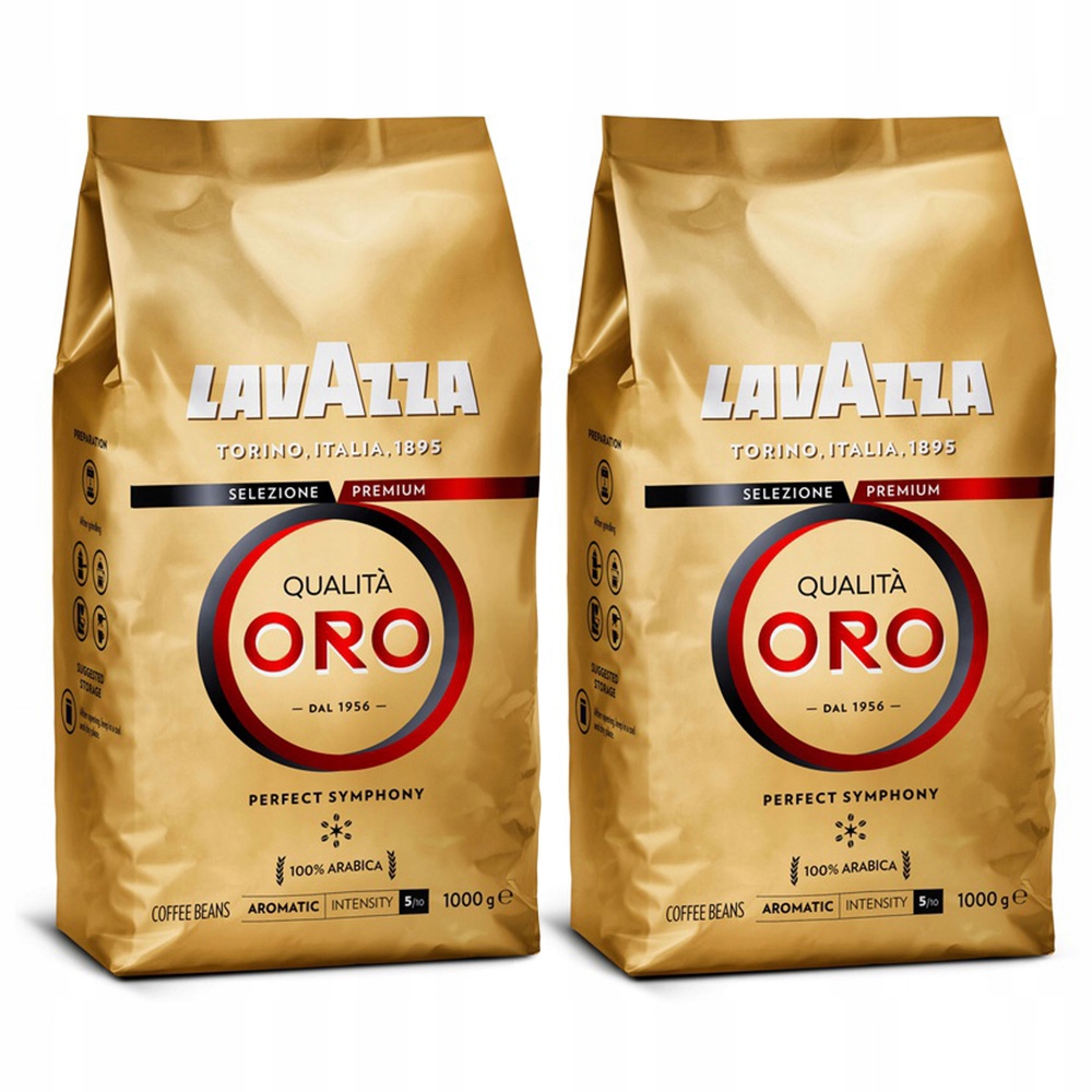 Levně Káva zrnková Lavazza Qualita Oro Arabica 100% italská káva 2 x 1 kg