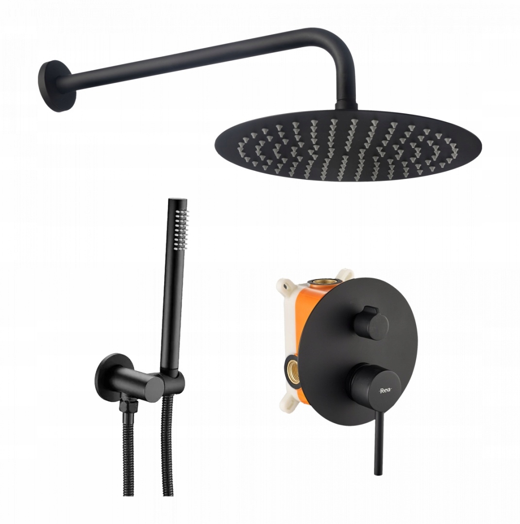 Podomítkový sprchový set Rea Lungo Black Box
