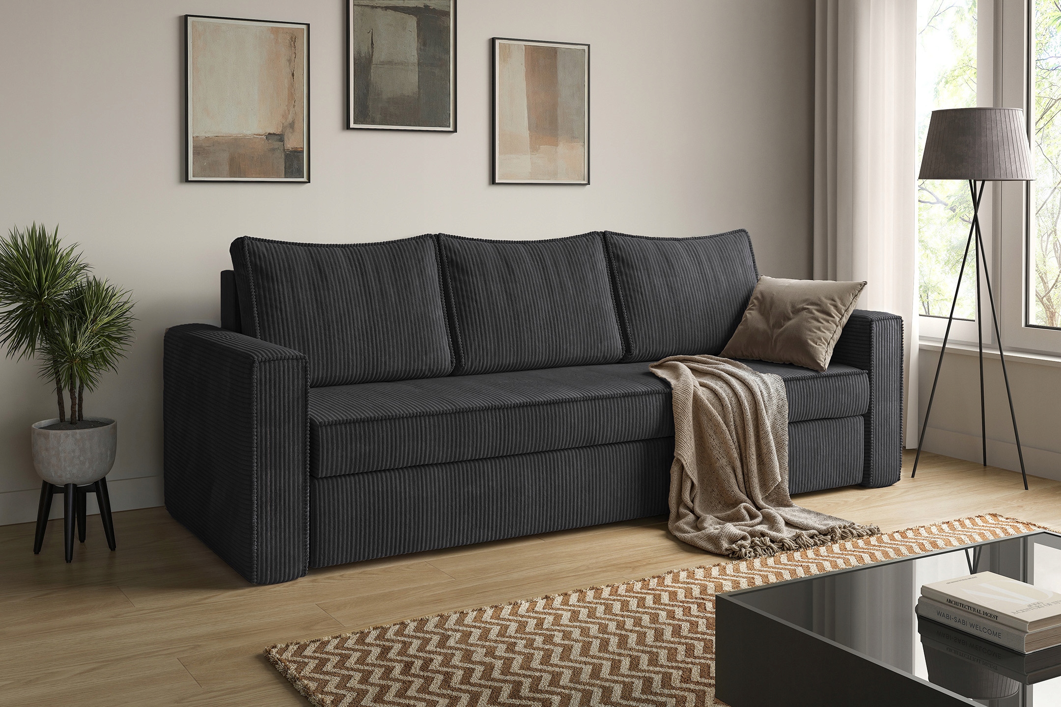 ДИВАН-КРОВАТЬ ДИВАН-КРОВАТЬ SOFIA ПРУЖИНЫ BONELL ТЕМНО-СЕРЫЙ