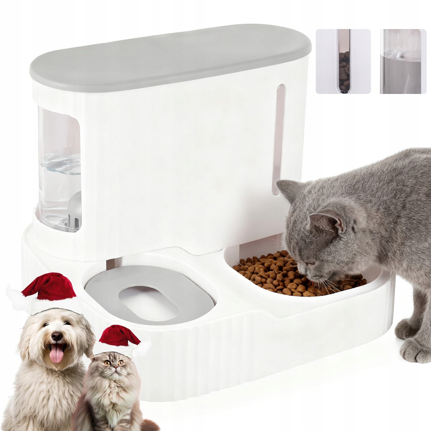 Levně Automatický Dávkovač Zásobník Krmiva A Vody Závěsný Pro Králíka Psa Kočku 3L