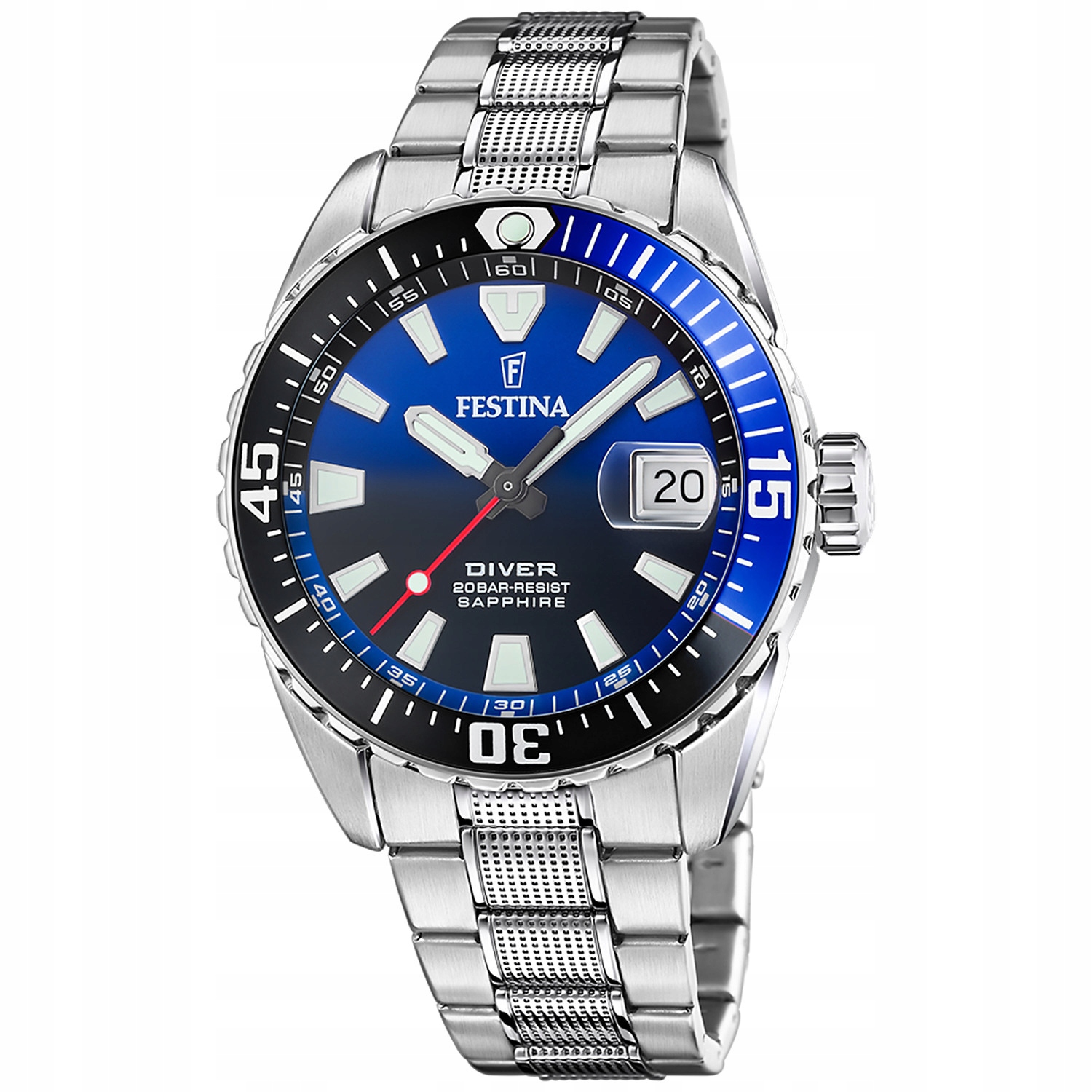 Pánské Hodinky Festina F20669-5 stříbrný náramek