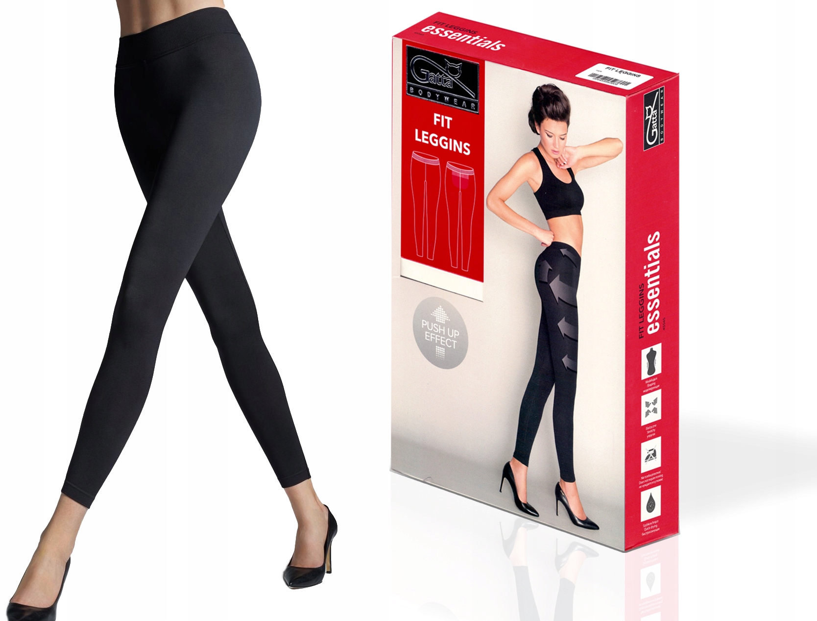 

Gatta push up modelujące Fit Legginsy, czarne, XL
