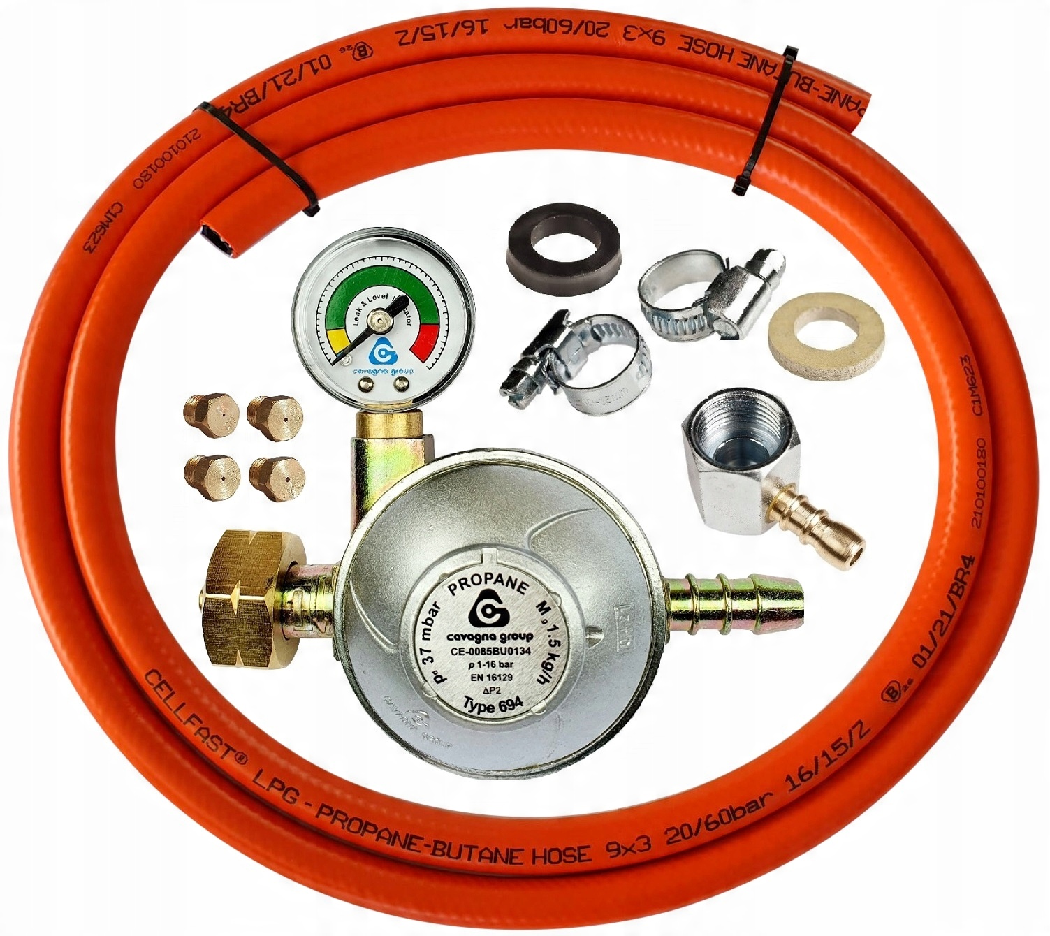 

Reduktor Manometr+ Wąż 2m (9x3mm)+ Dysze Kuchenki