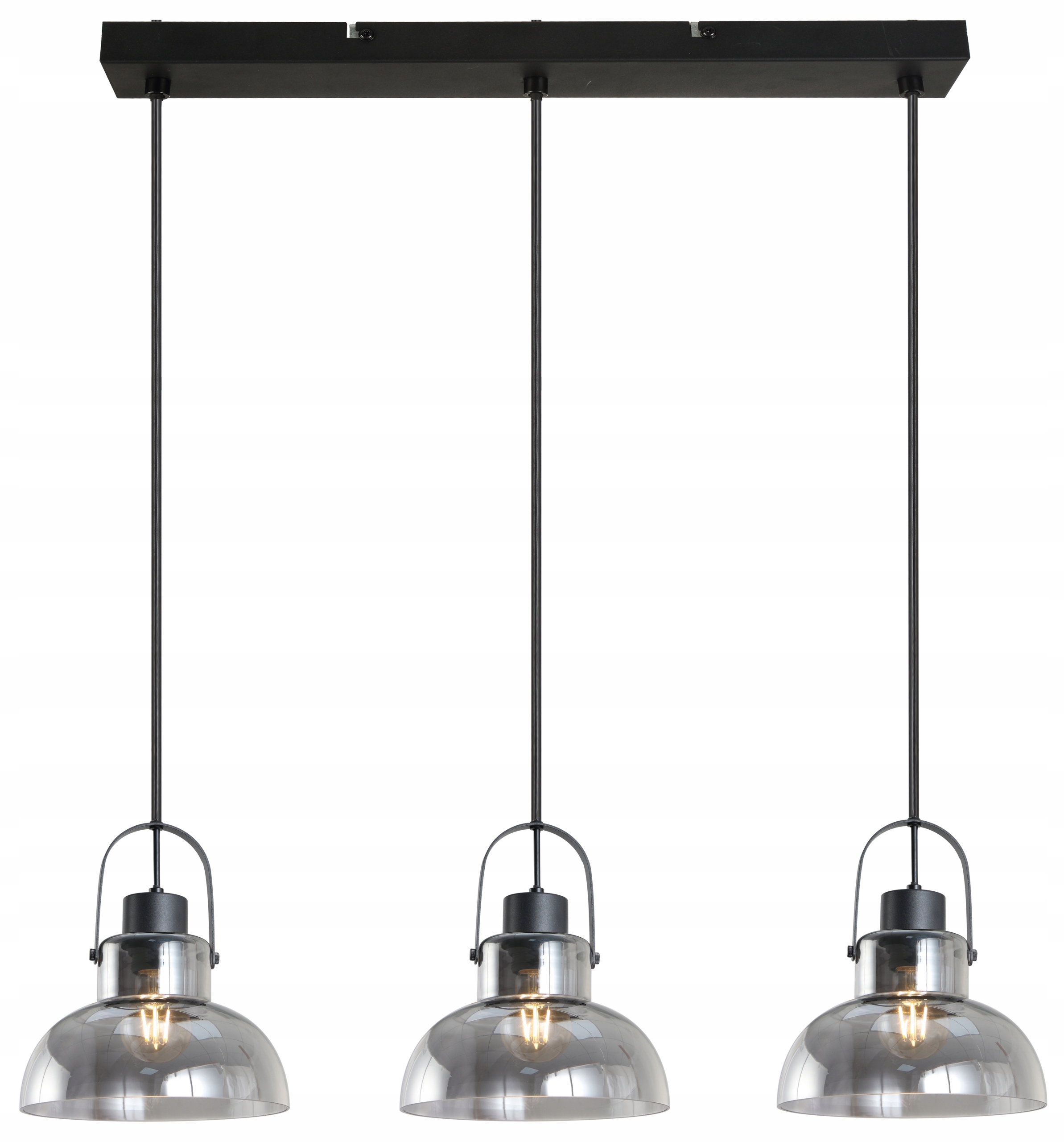 Trojitá lišta nad stůl Dijon černo-chromová pro jídelnu nad stůl, pult E27