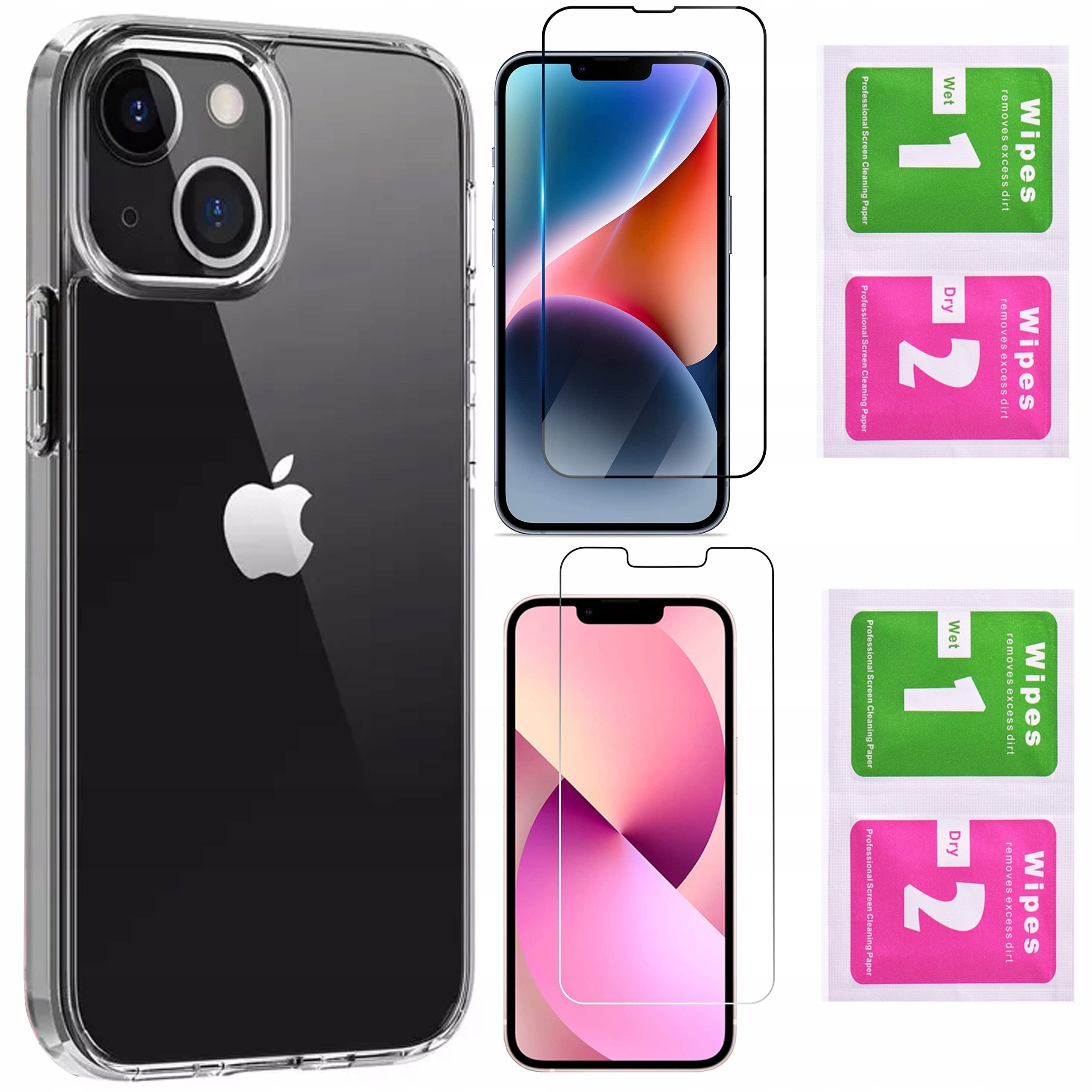 

Etui do |iPhone 13 mini| Przezroczyste 2x Szkło