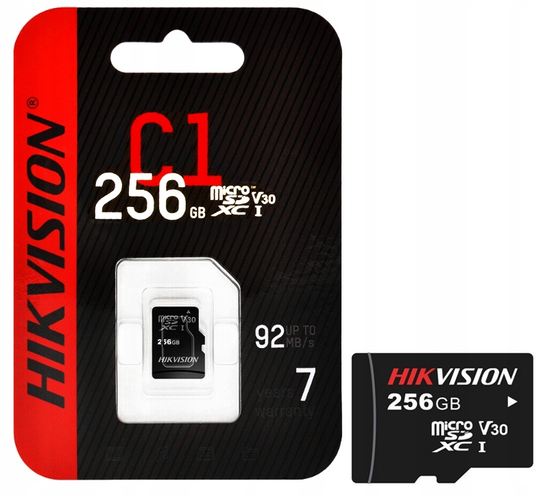 

Karta microSD 256Gb HS-TF-C1/256 Hikvision do Cctv