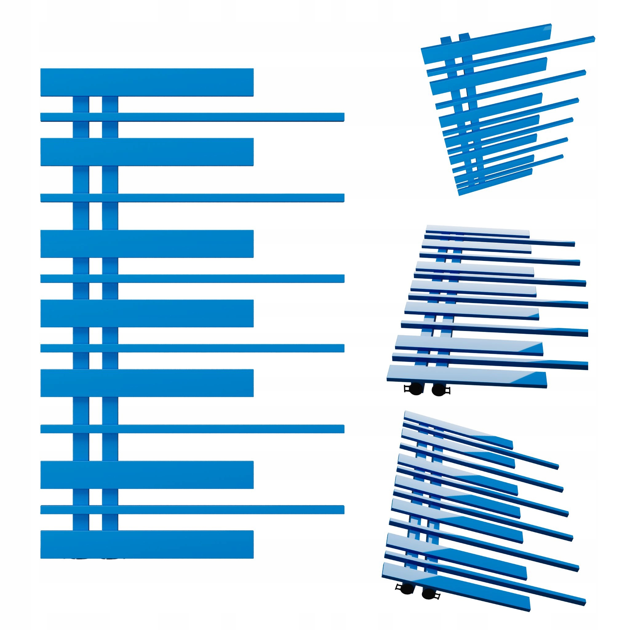 Koupelnový radiátor Pianino 870x570 Modrý Levý