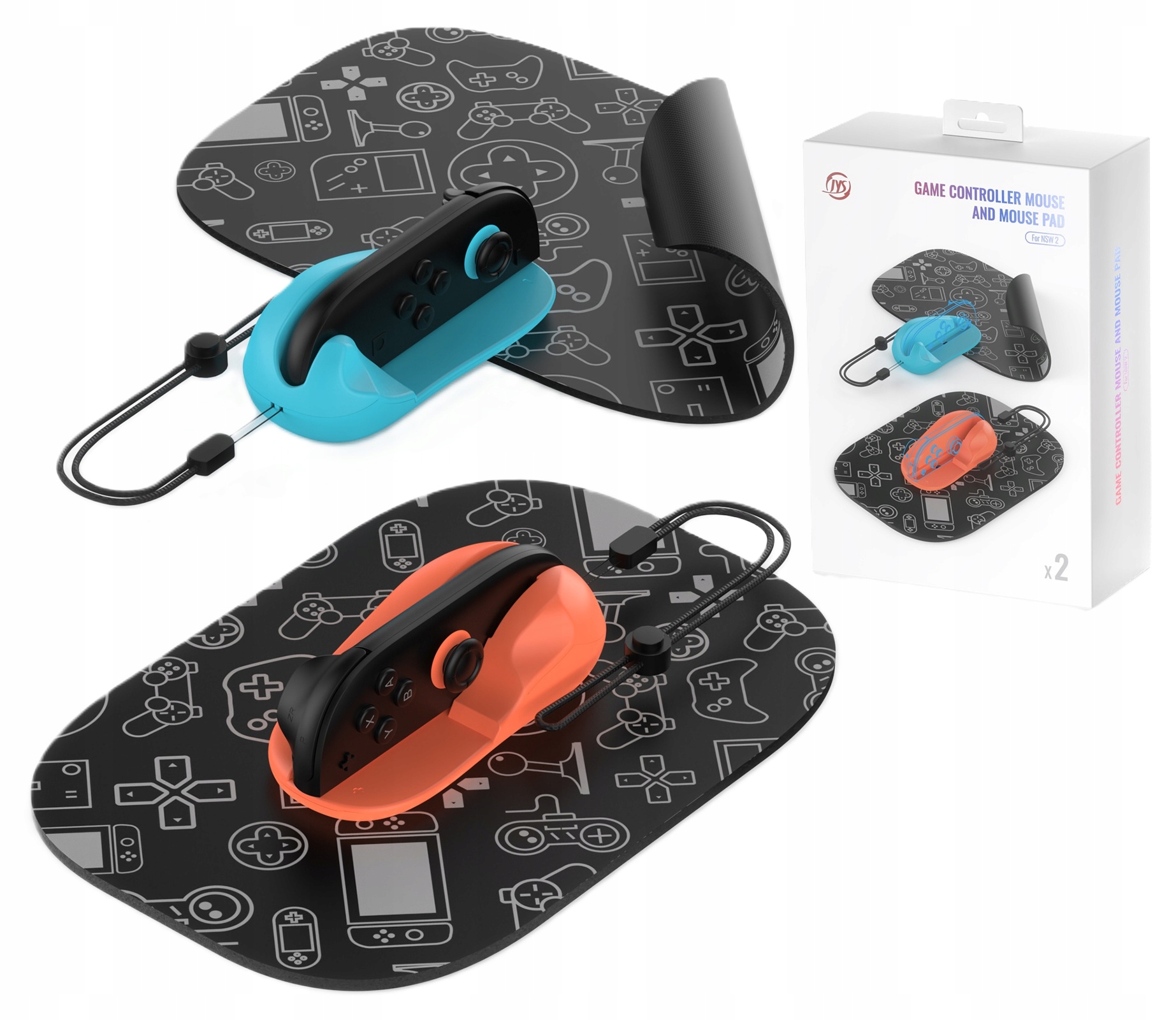 2x Myszka Mysz Uchwyt Mouse-Mode na Joy-Con Podkładka do Nintendo Switch 2