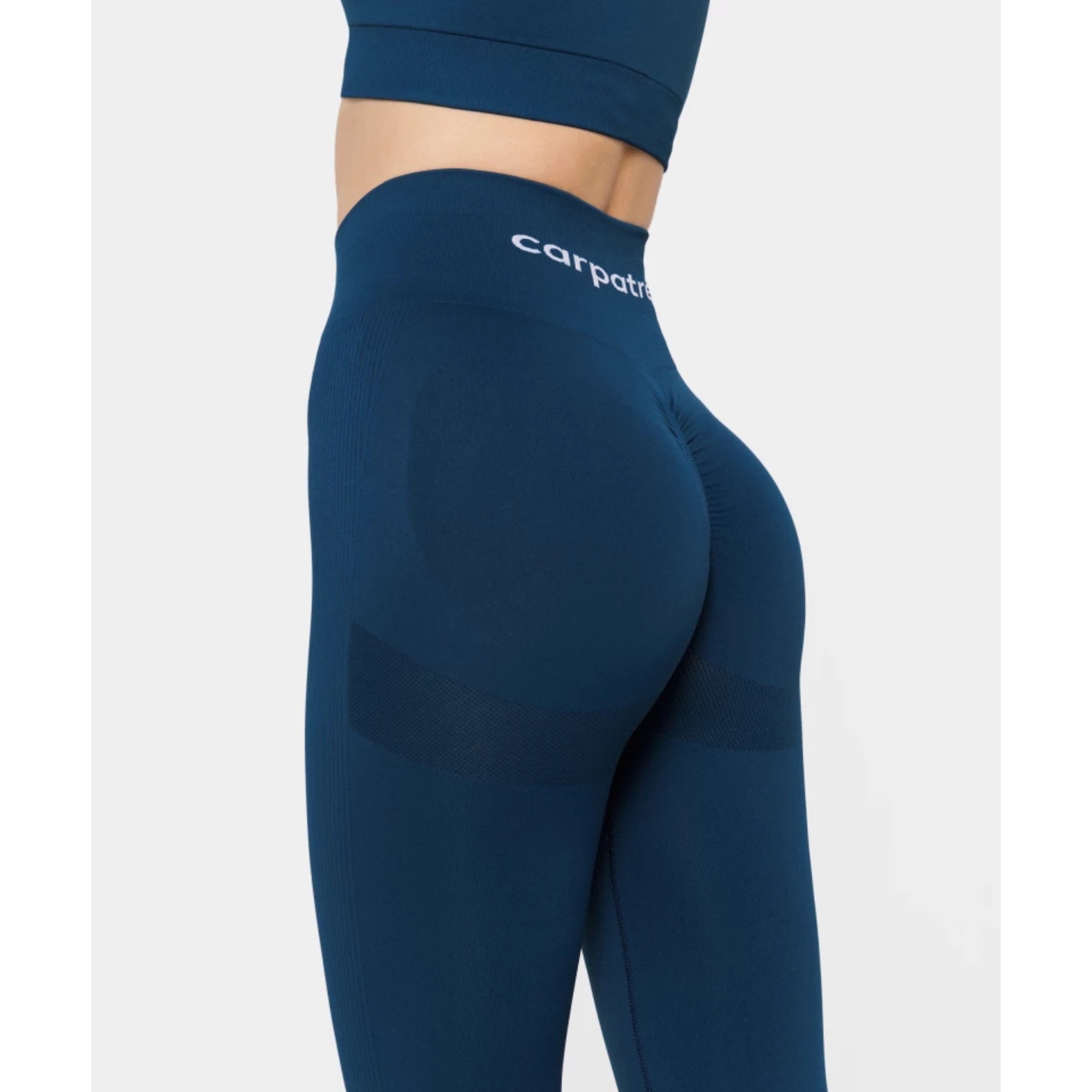 Legginsy Piękne Szafirowe Uwypuklające Pośladki Wysoki Stan S