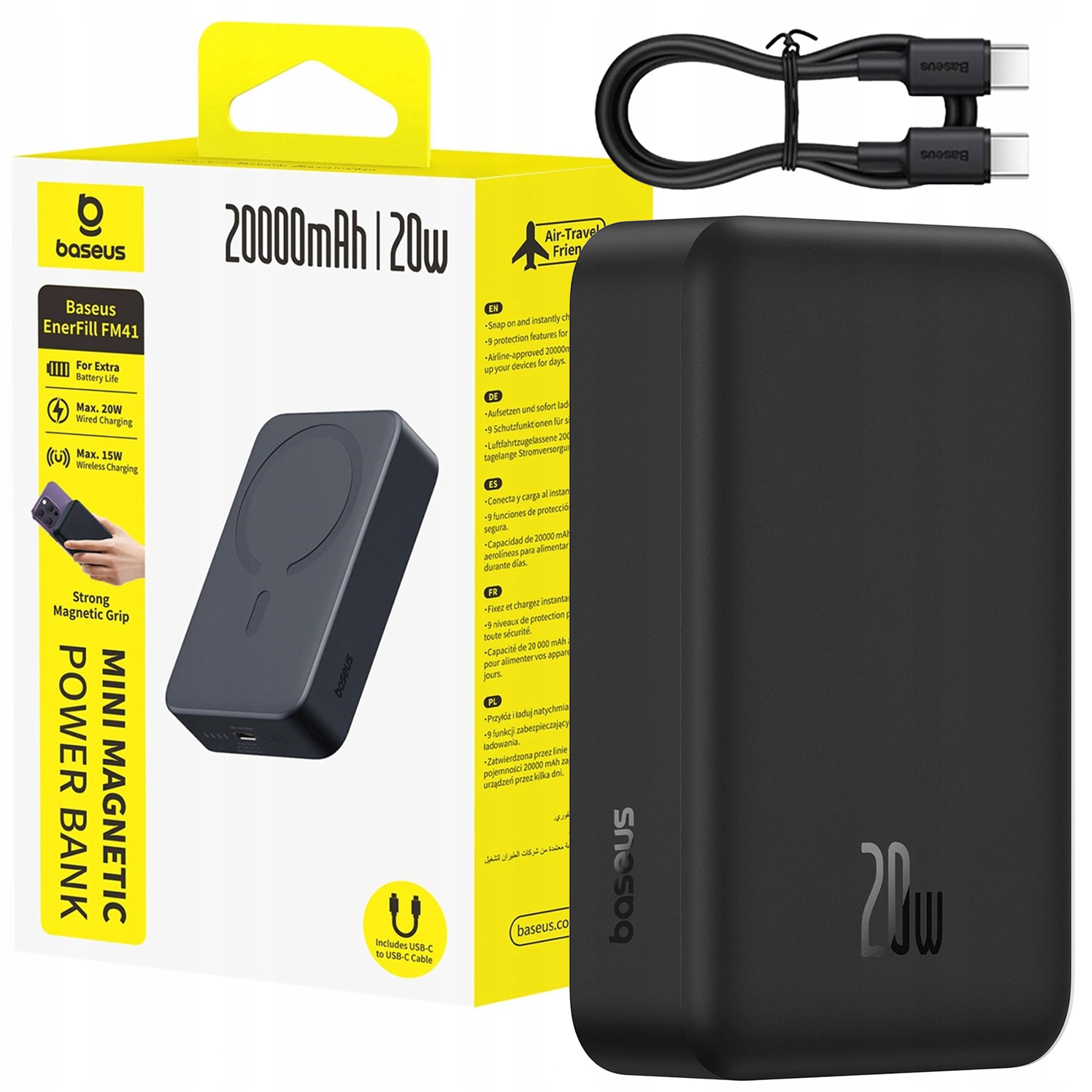 Baseus Rychlá Powerbanka Magsafe 20000 Mah Magnetická Rychlé Nabíjení Pd