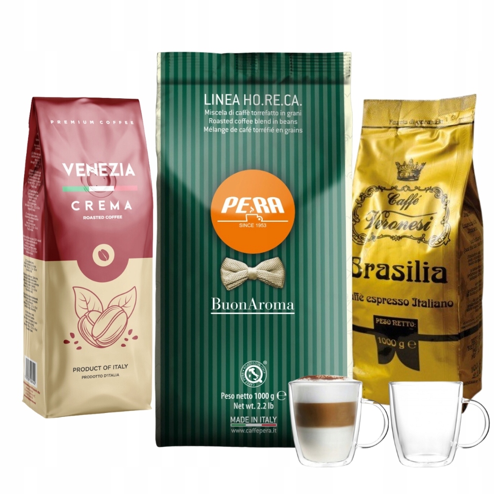 Levně Sada italských káv Crema – Pera Venezia Veronesi termosklenice bonus