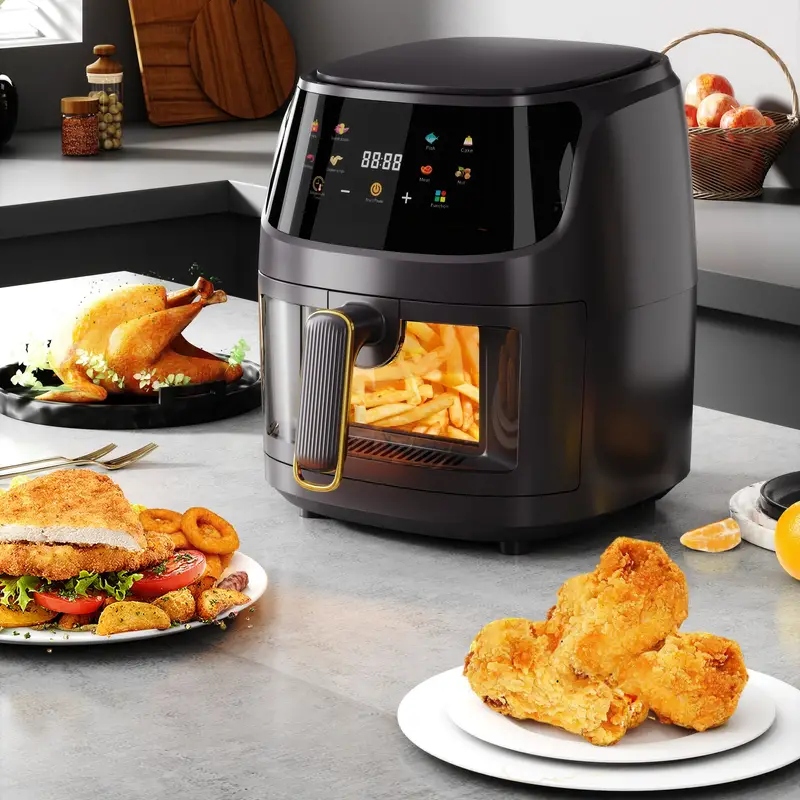 FRYTKOWNICA BEZTŁUSZCZOWA FRYTOWNICA AIR FRYER DUŻA 8 PROGRAMÓW 8L Wysokość produktu 26 cm