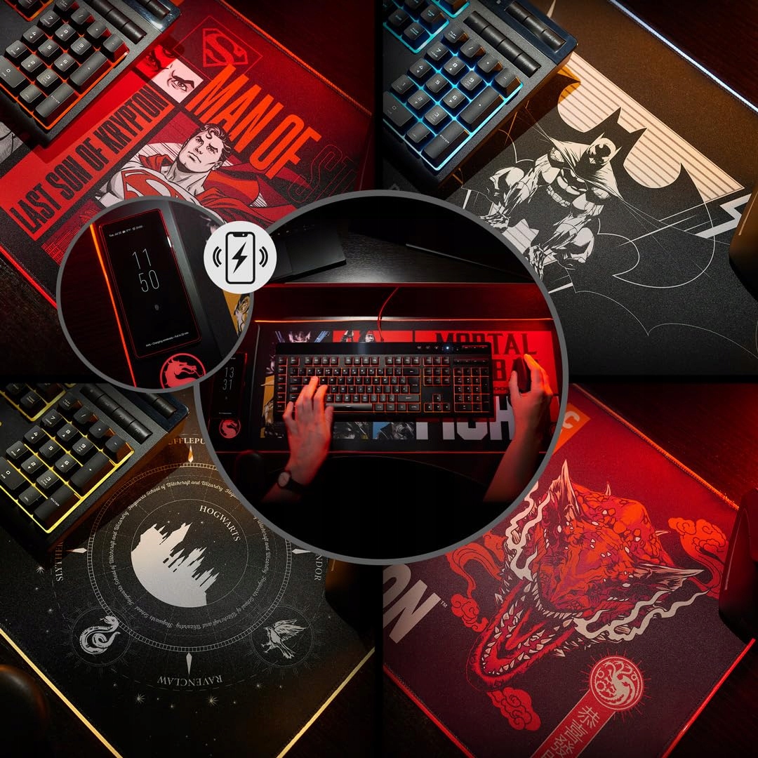 DC COMICS Batman XL Podkładka Gamingowa RGB Z Ładowarką Bezprzewodową — miniatura 6