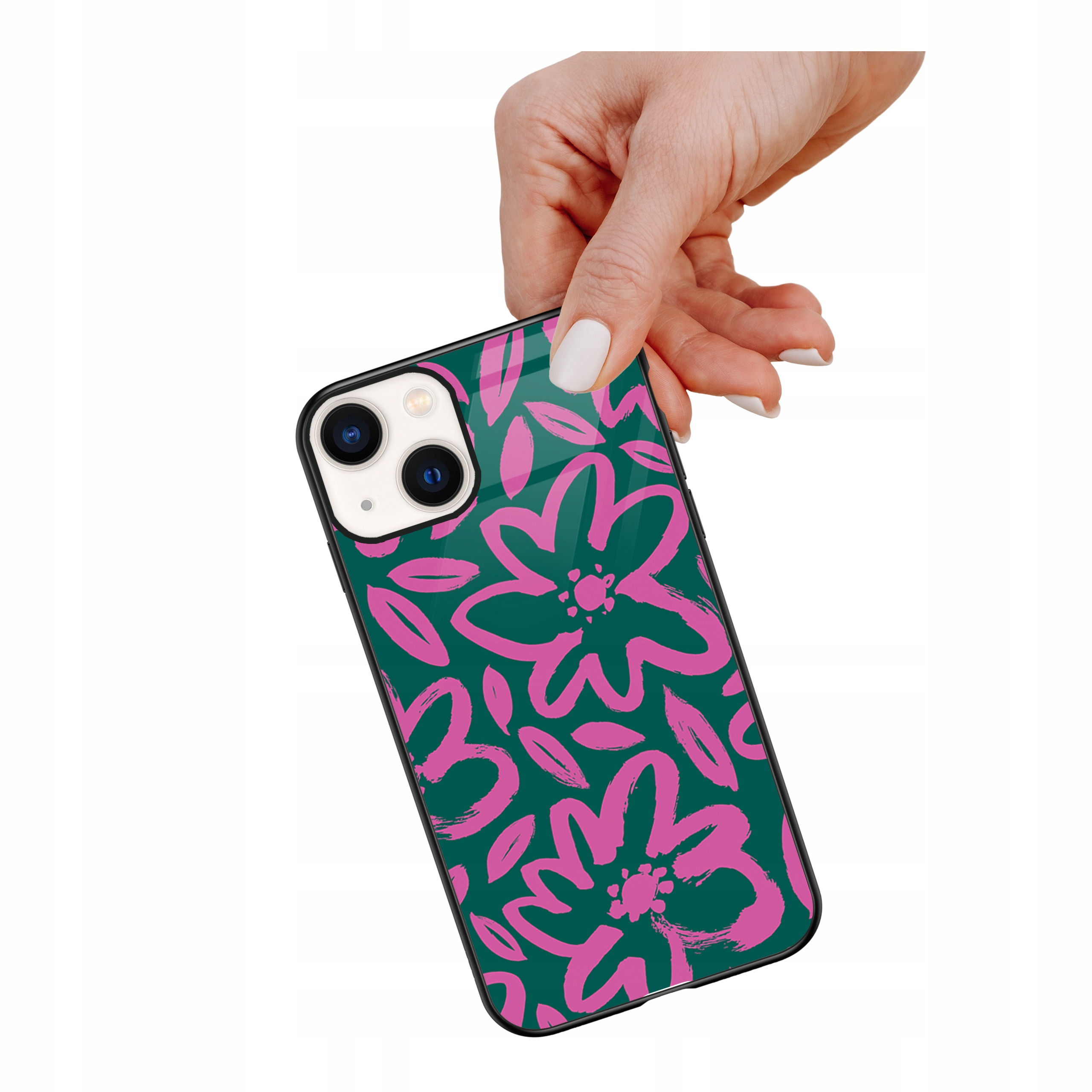 Etui szklane ceramiczne do iPhone 14 Neon Bloom