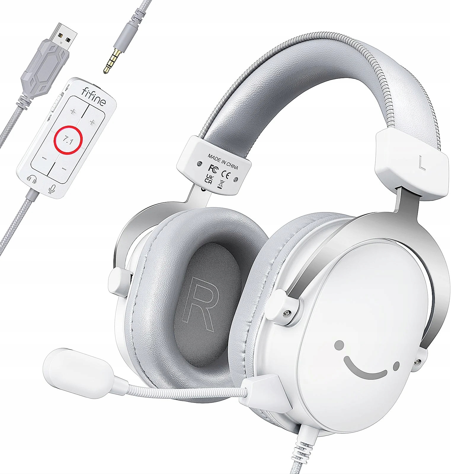 Fifine AmpliGame H9 Sluchátková sada pro hráče, bílá