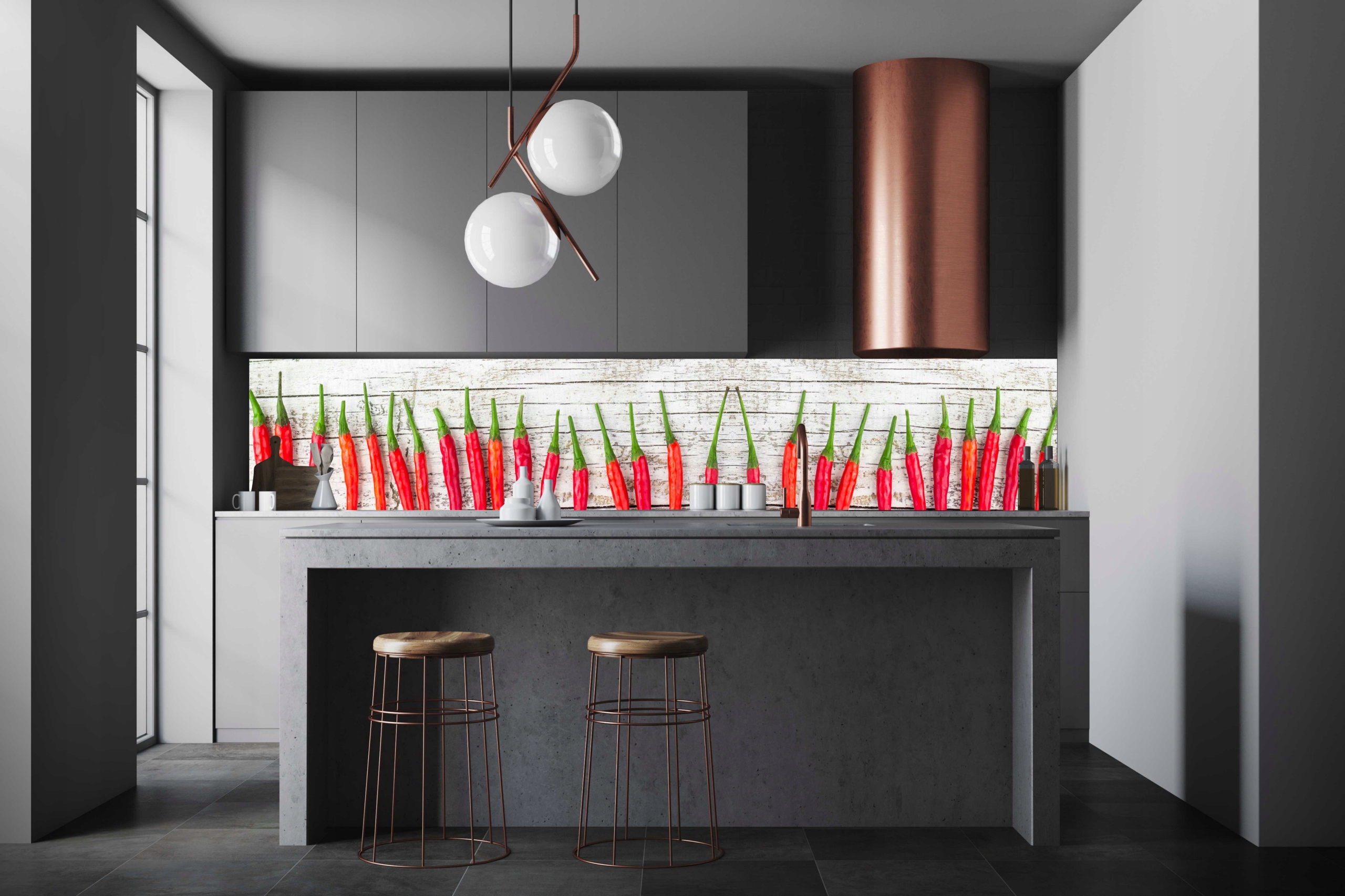 NAKLEJKI DO KUCHNI NA ŚCIANĘ papryki chili LAMINAT Marka EObraz