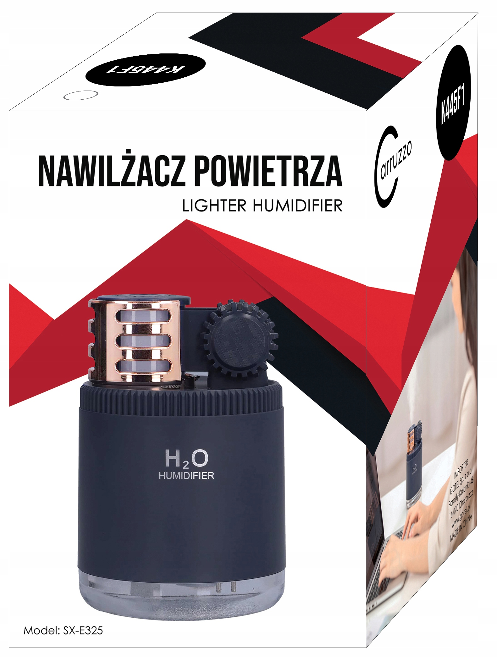 NAWILŻACZ POWIETRZA DYFUZOR ULTRADZWIĘKOWY LAMPKA Do DOMU SAMOCHODU Wydajność 50 ml/h
