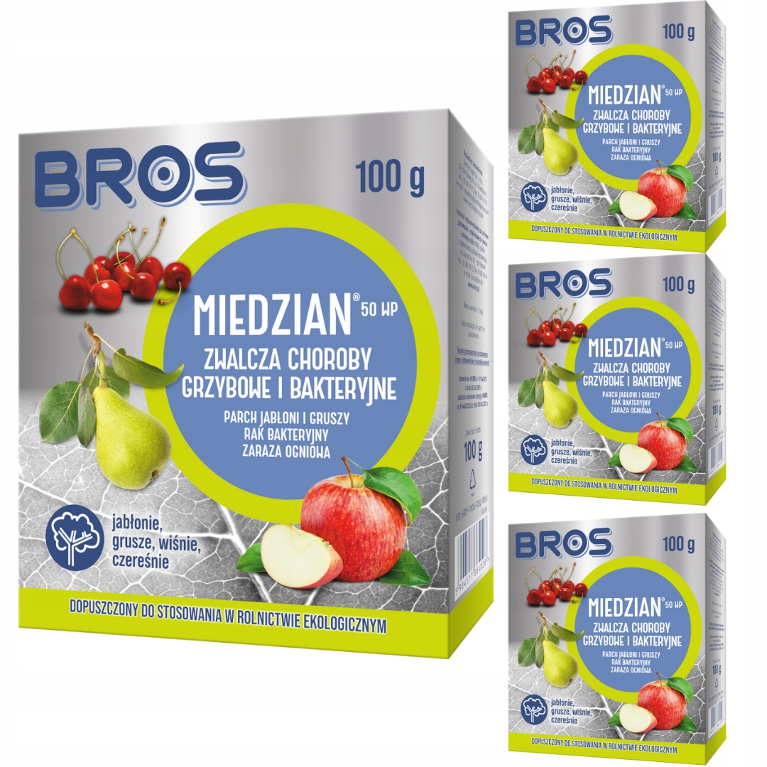 Środek grzybobójczy Miedzian 50 WP Bros 100 g x 4