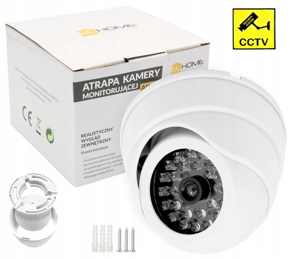 

Atrapa Kamery kopułkowa wewnętrzna biała dioda Led