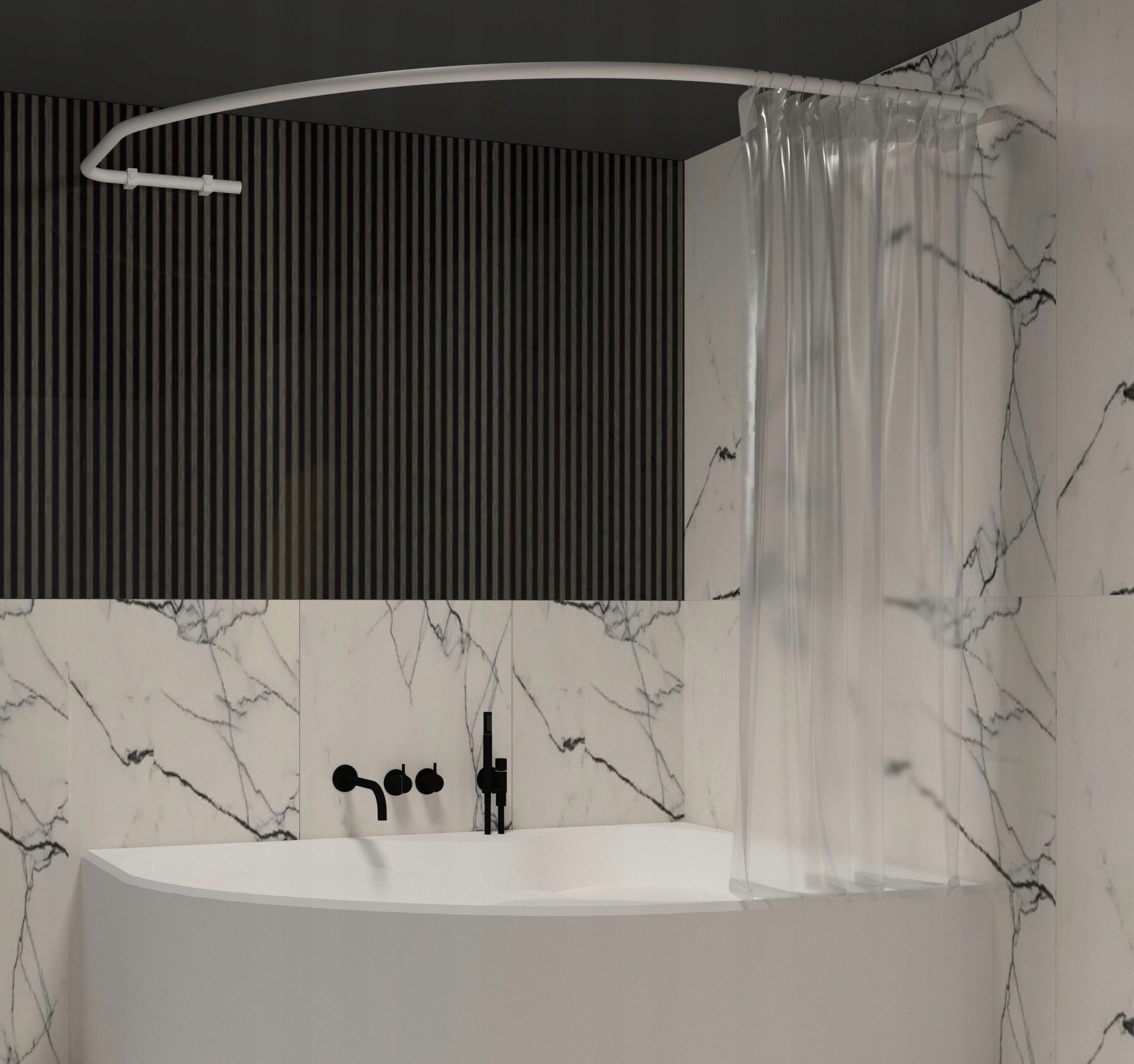 Asymetrická Sprchová Tyč 95 X 160