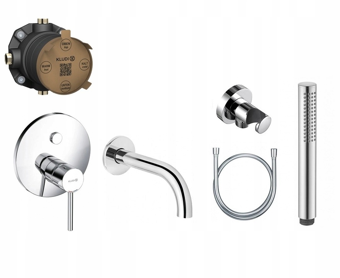 Zestaw podtynkowy z bat Kludi Bozz Slim Push & Switch wylewka Kludi 16 cm