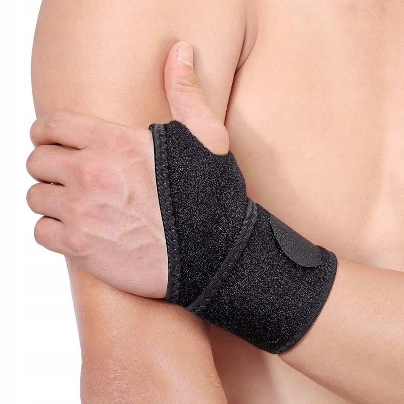 OPASKA NEOPRENOWA NA NADGARSTEK RĘKĘ CZARNA STABILIZATOR ZAPINANY NA RZEP Kolor dominujący czarny