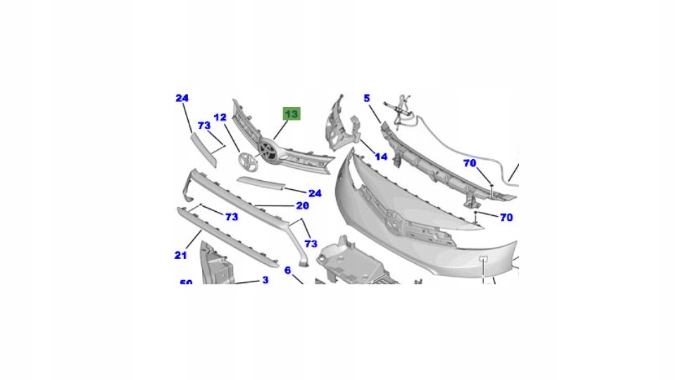TOYOTA OE SU001-A5092 ATRAPA GRILL Producent części Toyota OE