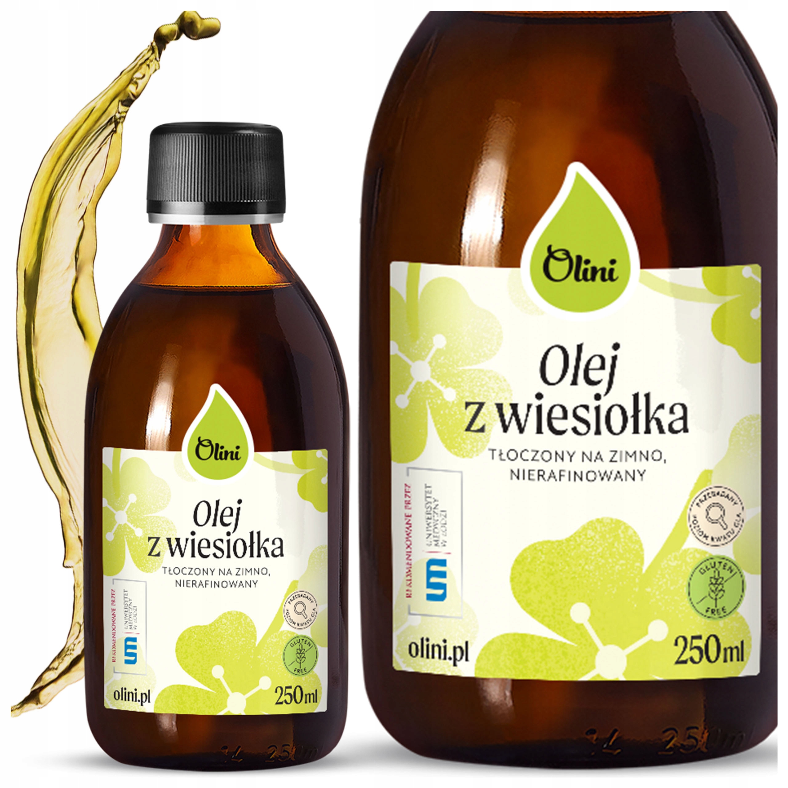 Olej z pupalky nerafinovaný Lisovaný za studena Olini 250 ml