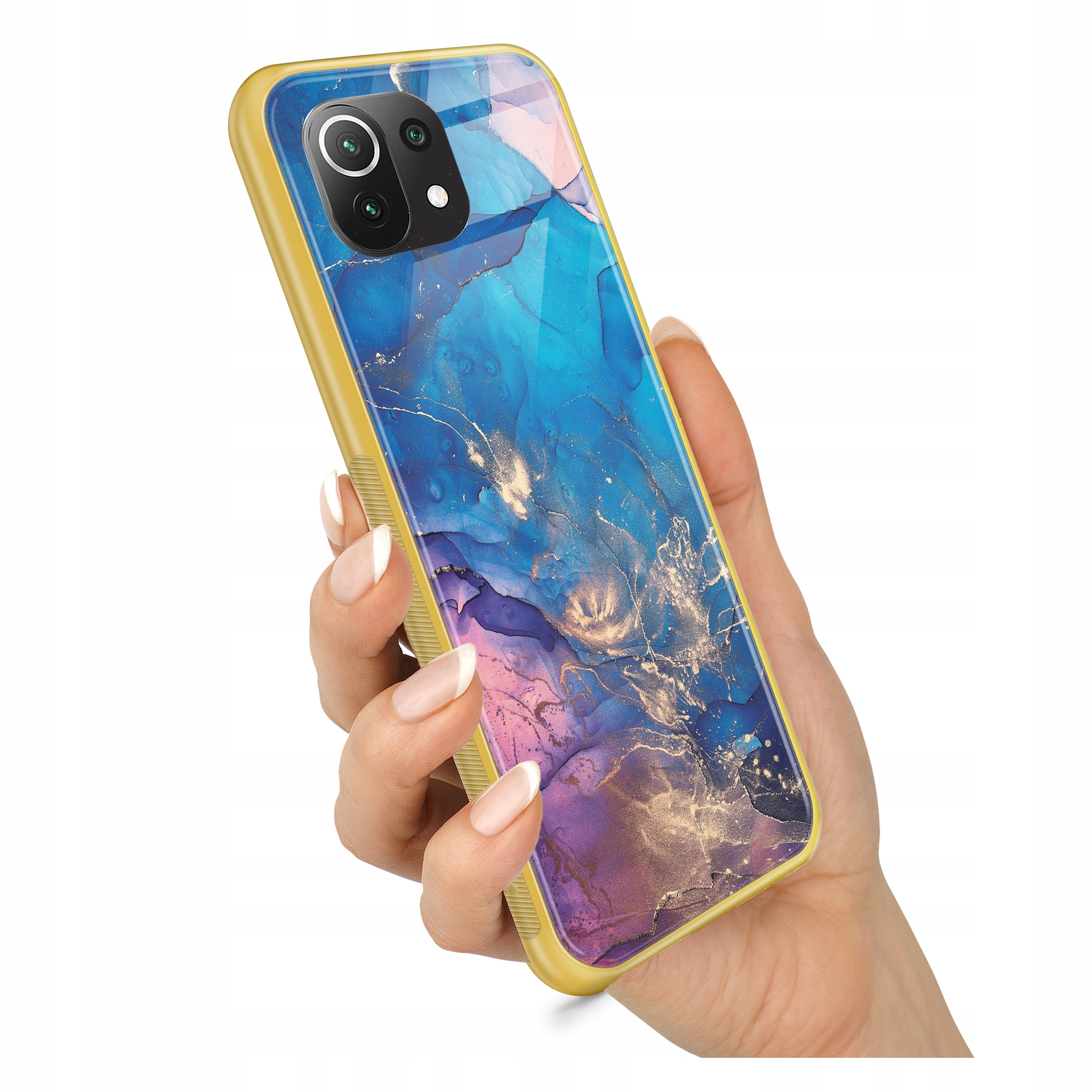 

Etui Złote Szklane do Xiaomi Mi 11 Lite 5G Szkło