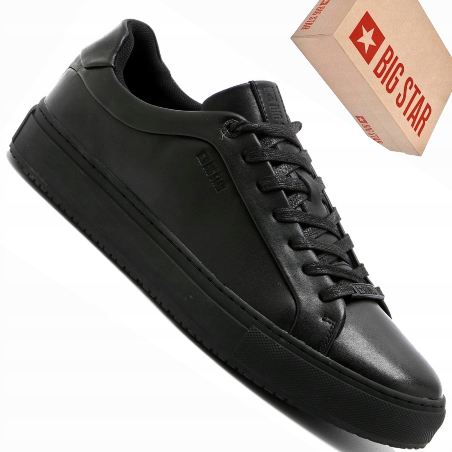 Big Star SS174121 męskie czarne skórzane trampki codzienne