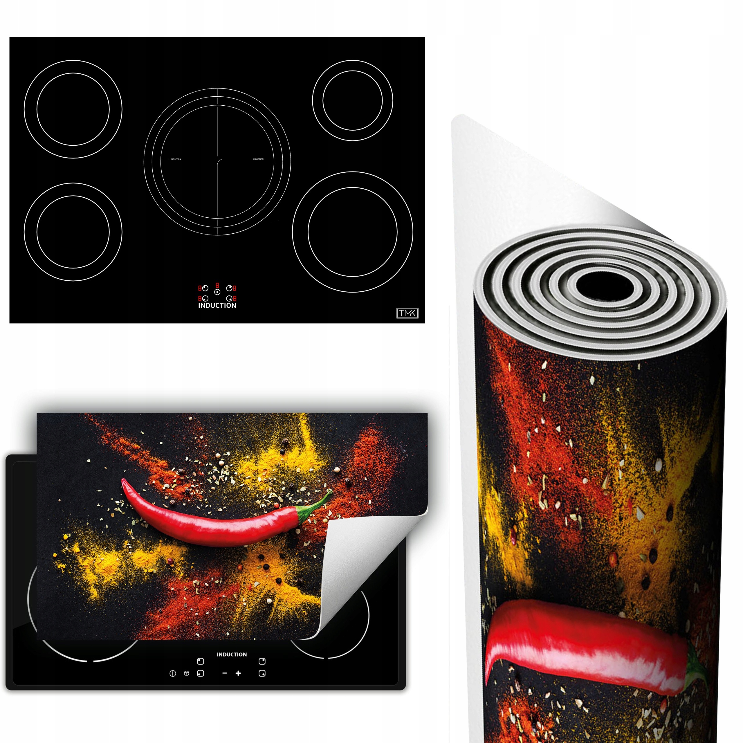 Vinylová Podložka Na Ochranu Kuchyňské Desky 90x52 Barevná chilli