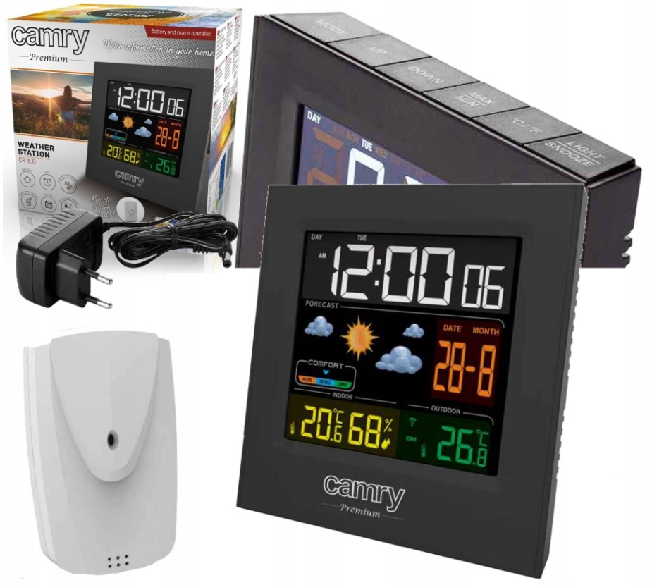 Stacja Pogodowa Pogodynka Budzik Camry CR1166