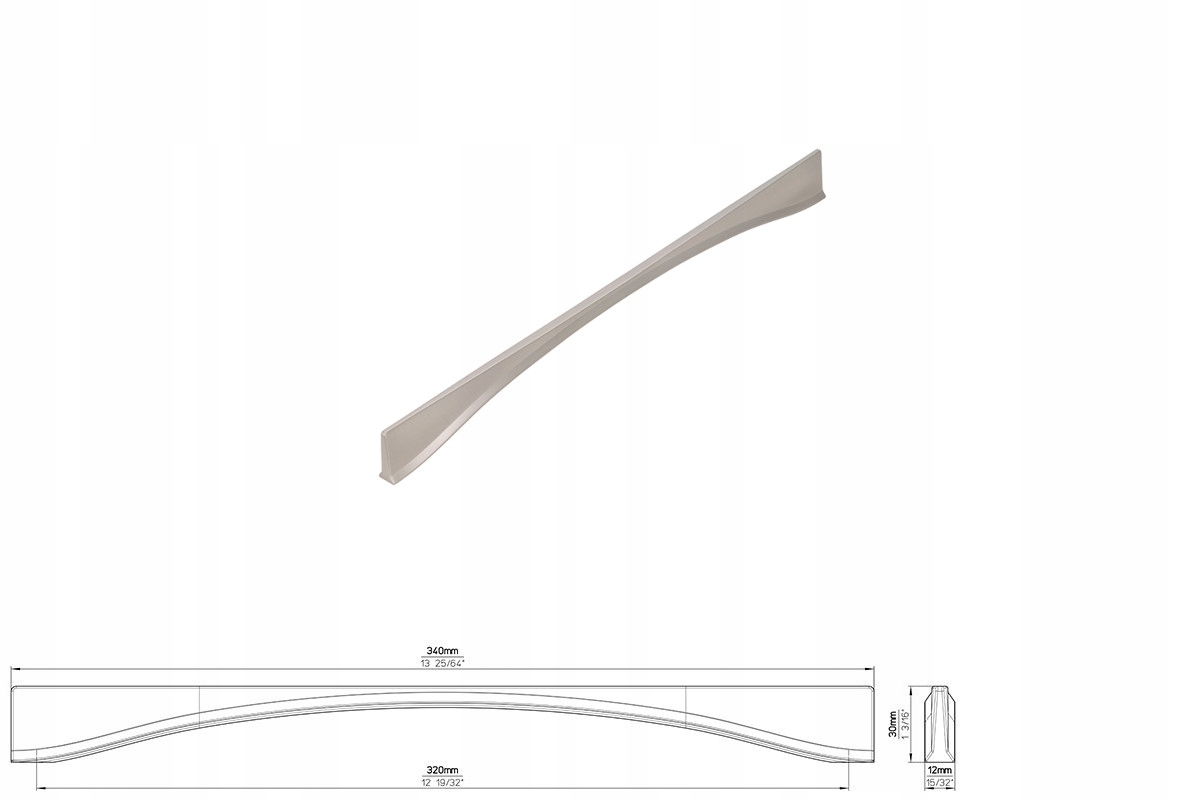 nábytková úchytka Siro 2340-340ZN27, efekt ušlechtilé oceli