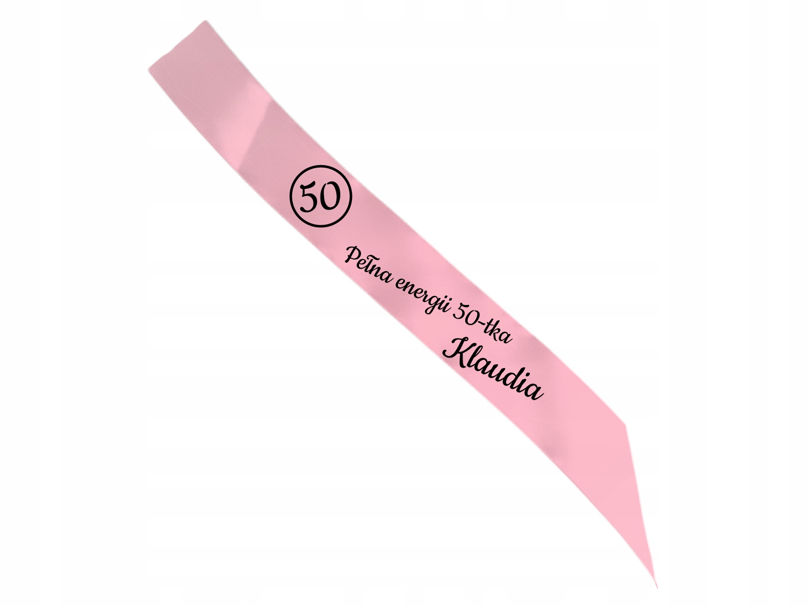 

Szarfa personalizowana na 50 urodziny swoje imię