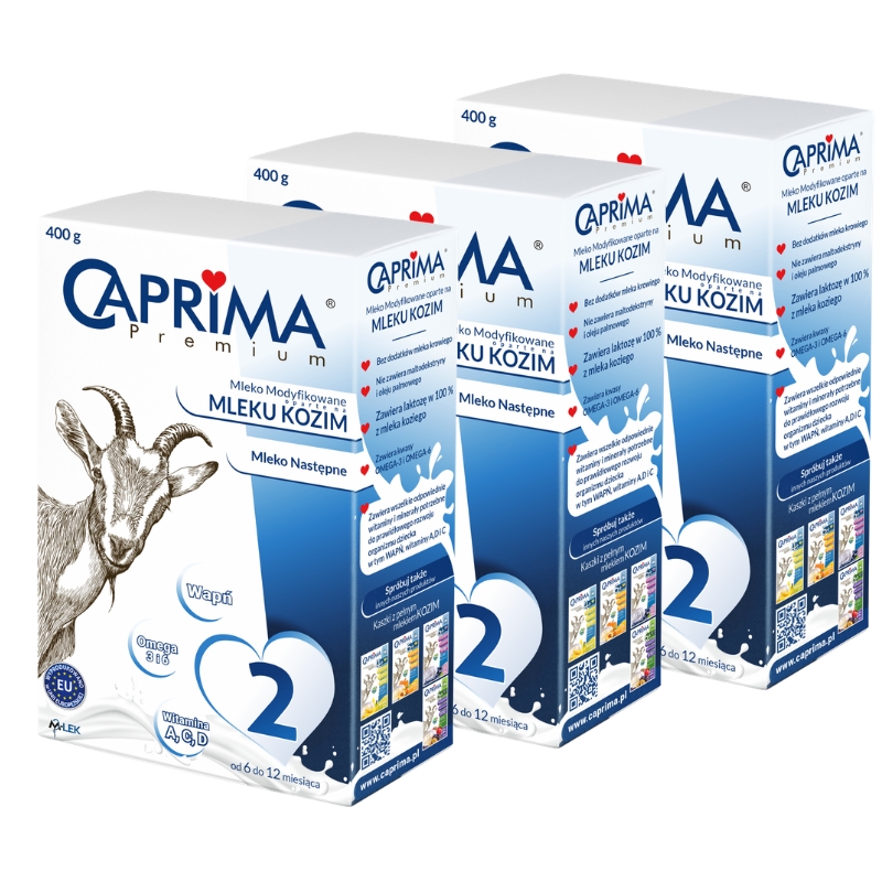 Mleko Modyfikowane w Całości z Mleka Koziego Caprima Premium 2 6-12 m 400 g
