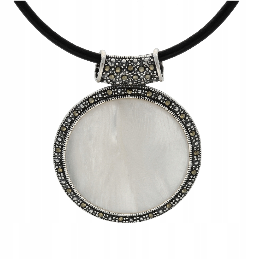 Velký přívěsek s perleťovou hmotou a markýzami stříbro