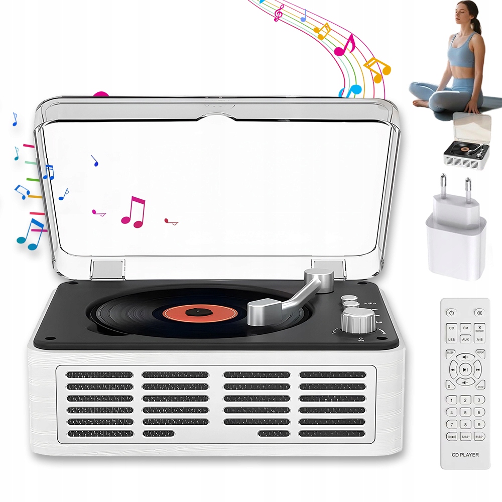 Přehrávač CD Přehrávač Bluetooth Rádio Fm Vestavěné Stolní Reproduktory Dálkové Ovládání