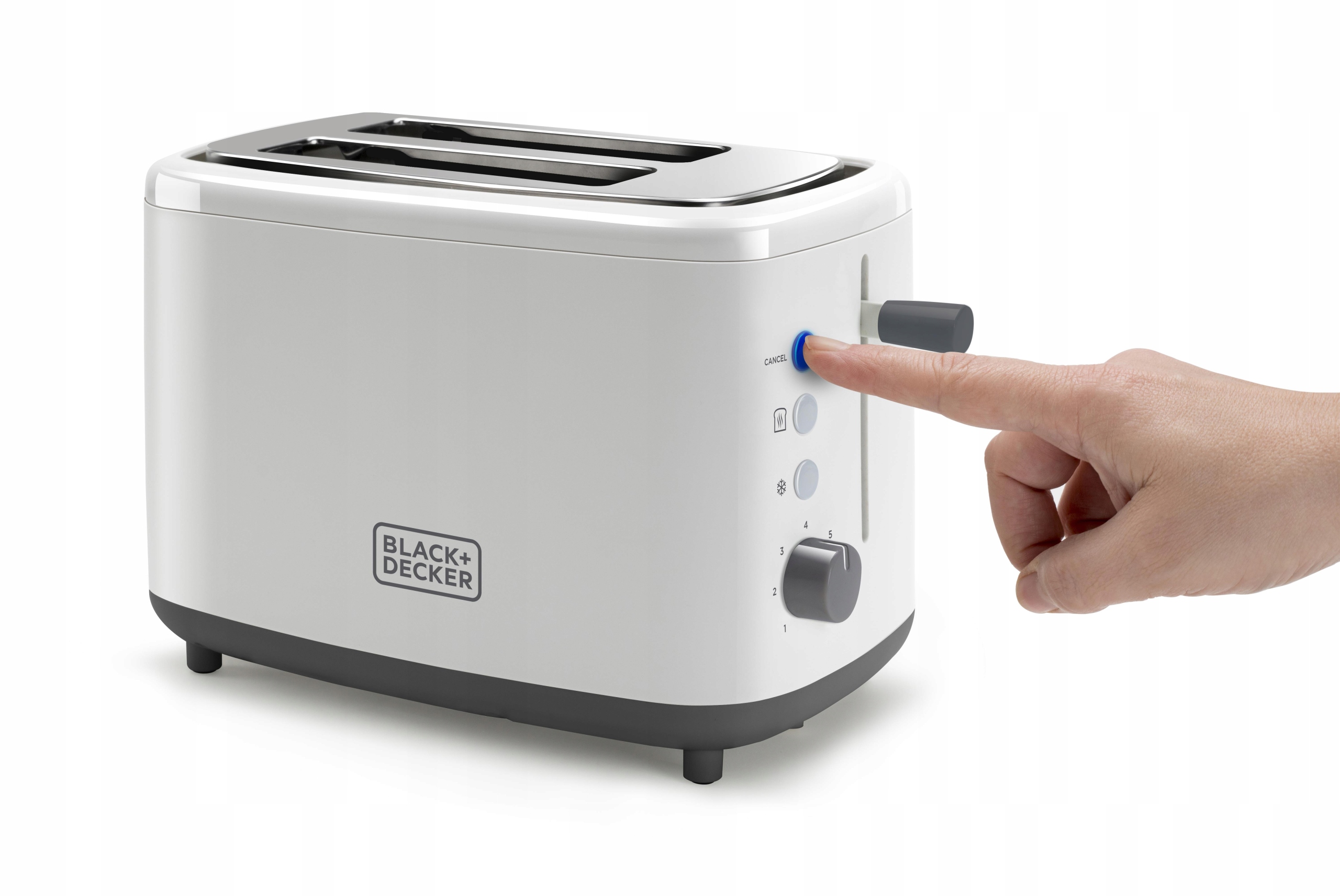 BLACK+DECKER Toster 820W, 2 Komory, 7 Stopni, Automatyczne Centrowanie — miniatura 7