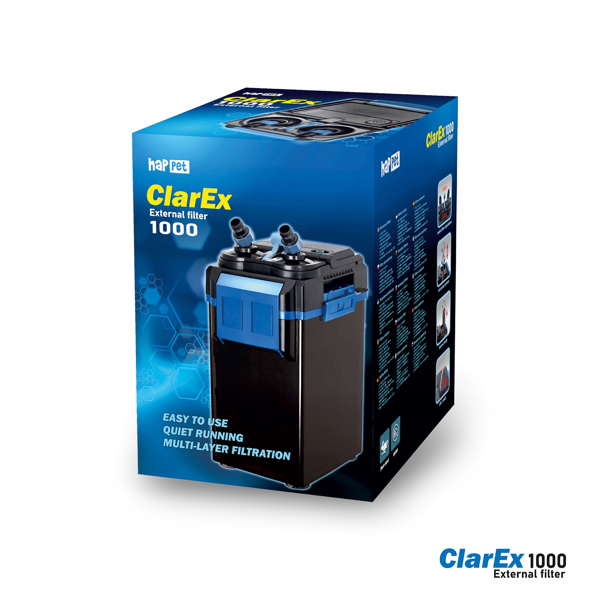 Filtr akwariowy kubełkowy zewnętrzny ClarEx 1000L/H akwarium 200-400L Cichy