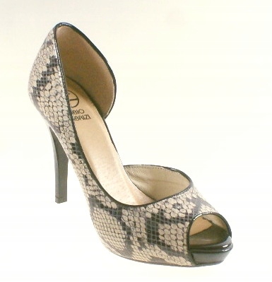 Černé a béžové lodičky Fabio Fabrizi 650, Vel .36