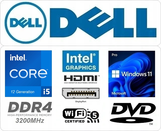 Komputer Dell Vostro 3710 SFF i5-12400 UHD 730 16GB SSD512 M.2 DVD W11Pro System operacyjny Windows 11 Pro