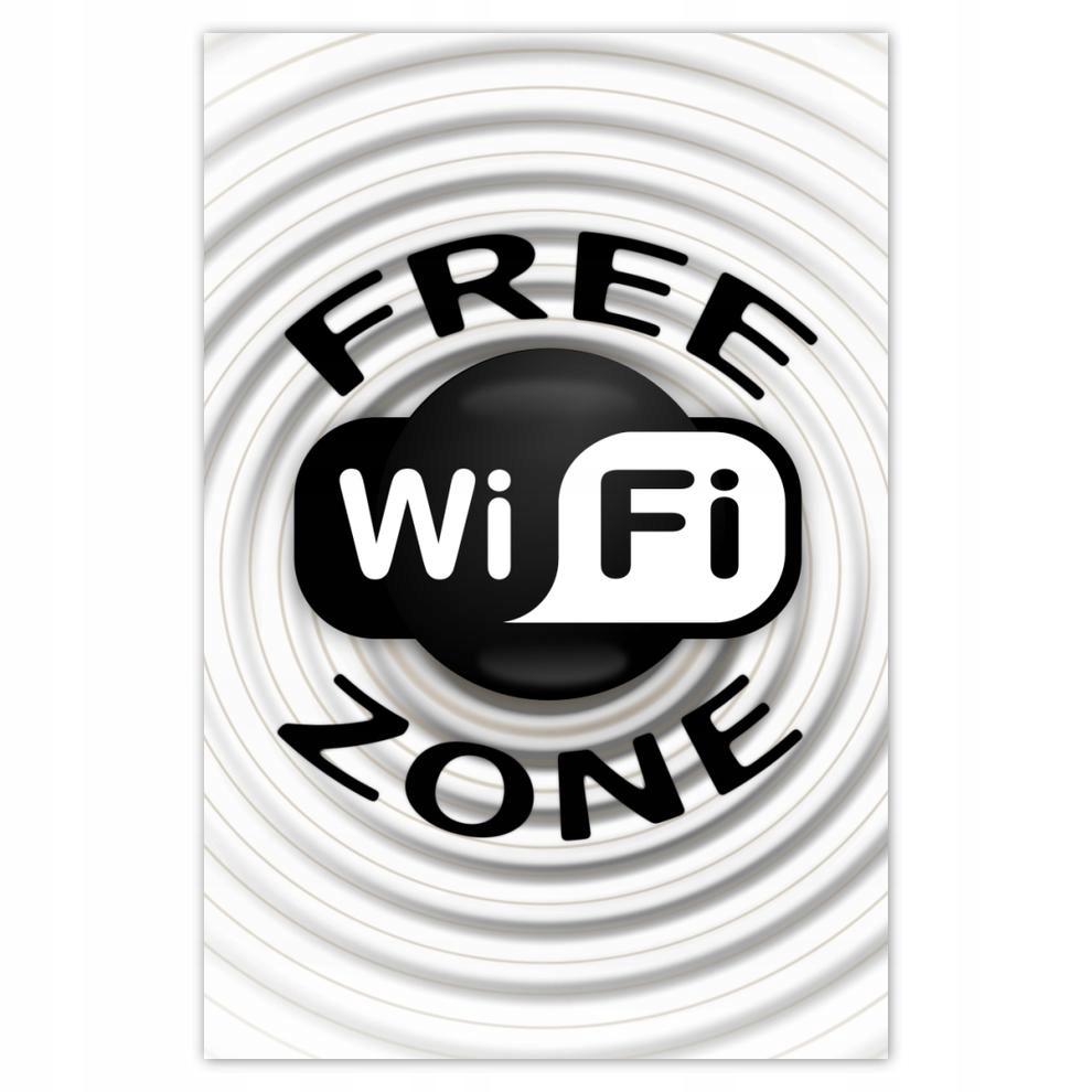 

Plakat samoprzylepny 40x60 Free Wifi Zone