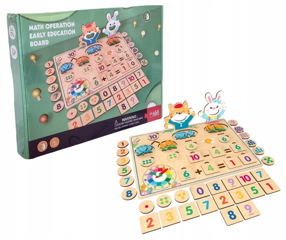 GRA EDUKACYJNA DLA DZIECI TABLICZKA MNOŻENIA DREWNIANA MONTESSORI KOLORY